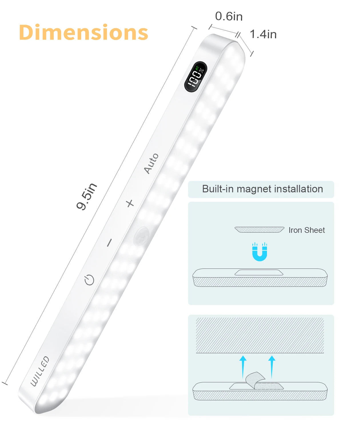 Motion Sensor Cabinet Light - 60 LED Rechargeable