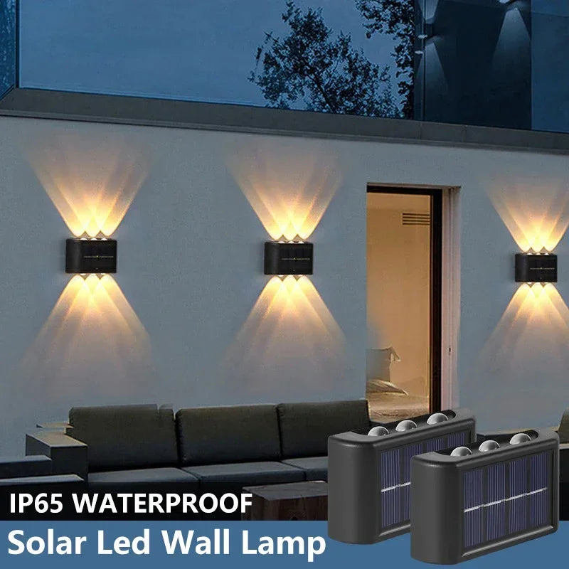 Waterproof Solar Wall Light, Outdoor Up & Down LED Lamp