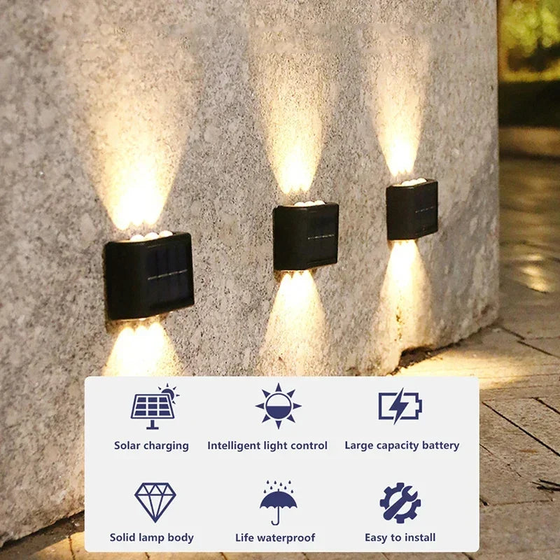 Waterproof Solar Wall Light, Outdoor Up & Down LED Lamp