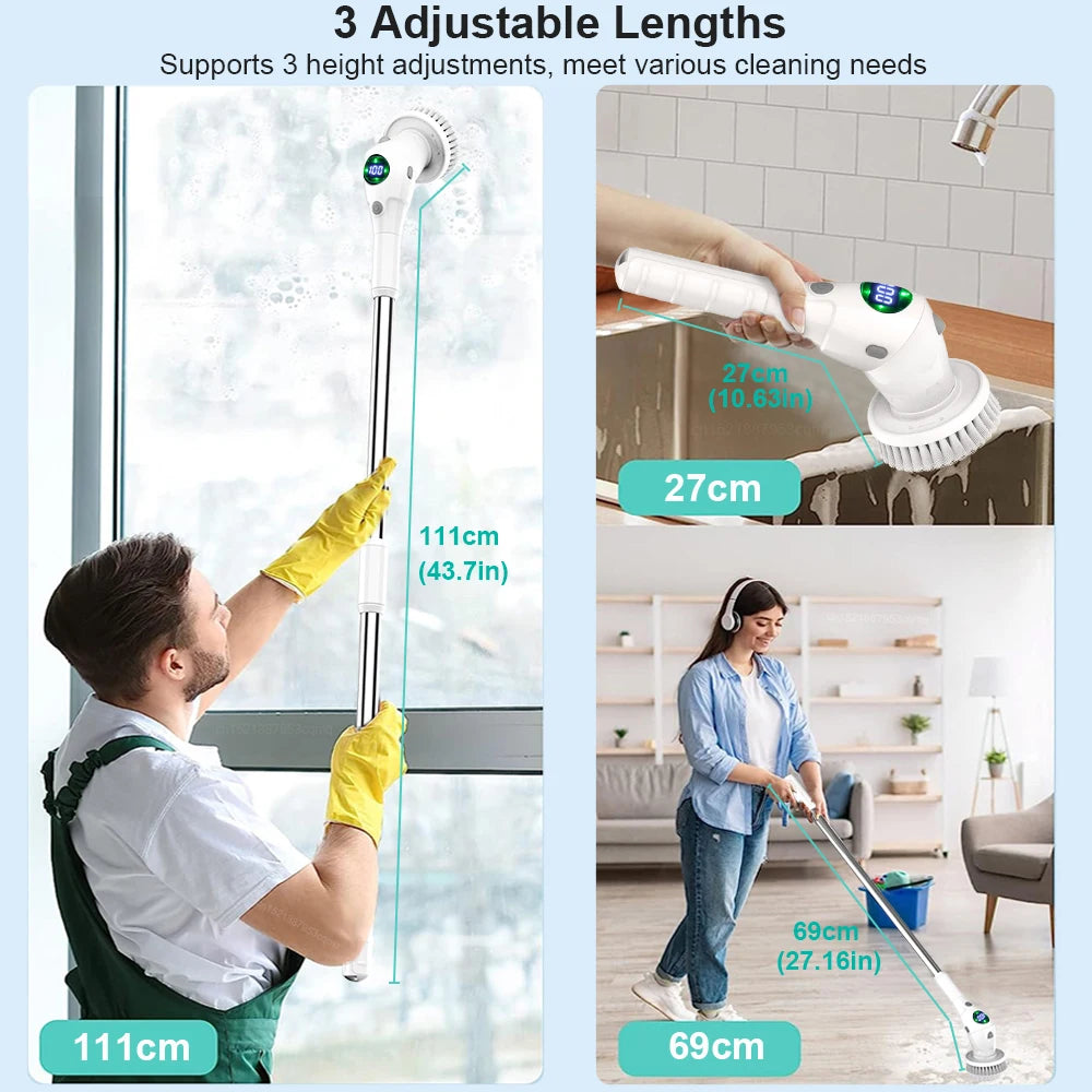 8-in-1 Electric Cleaning Brush, Wireless Rotating Scrubber