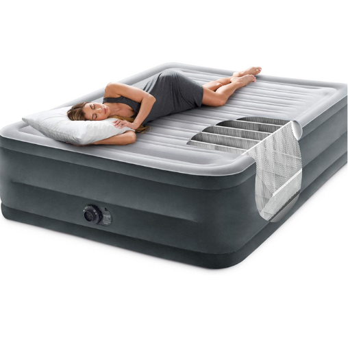 Intex Queen Air Mattress with Pump – 22" High-Rise Inflatable Bed