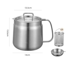 Large Capacity Stainless Steel Oil Draining Pot for Household Frying