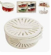 Fruit Drain Basket with Lid - Foldable Handle Vegetable Washing Bowl & Colander