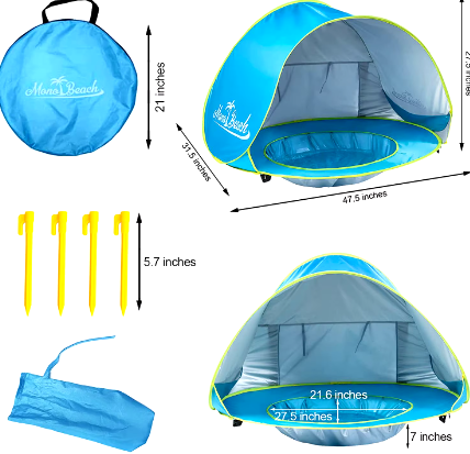 Baby Beach Tent – Portable UV Protection Sun Shelter with Pool for Infants