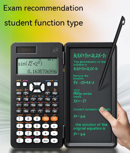 2-in-1 Foldable Scientific Calculator with Handwriting Tablet