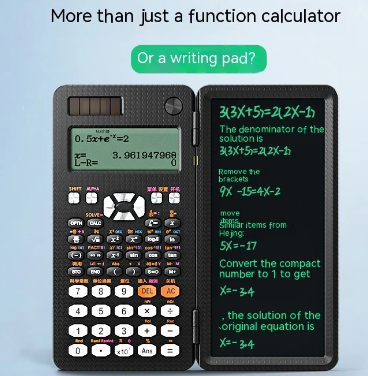 2-in-1 Foldable Scientific Calculator with Handwriting Tablet