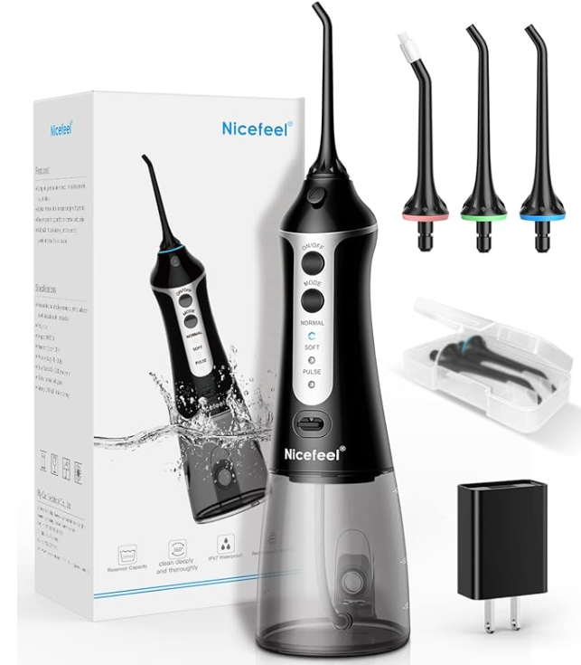 Cordless Water Flosser Teeth Cleaner, 300ML Rechargeable