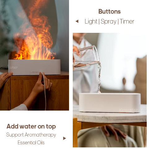 Colorful USB Flame Aroma Diffuser, Plug-in Essential Oil