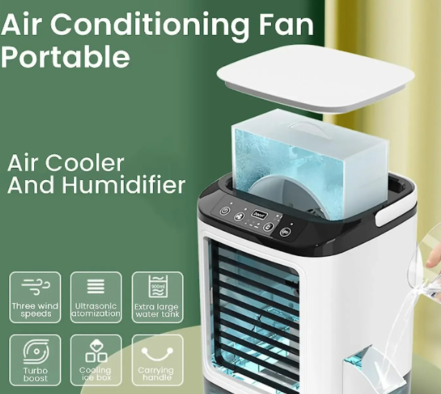 Portable USB Air Cooler Fan - Dual Spray Electric Air Conditioner