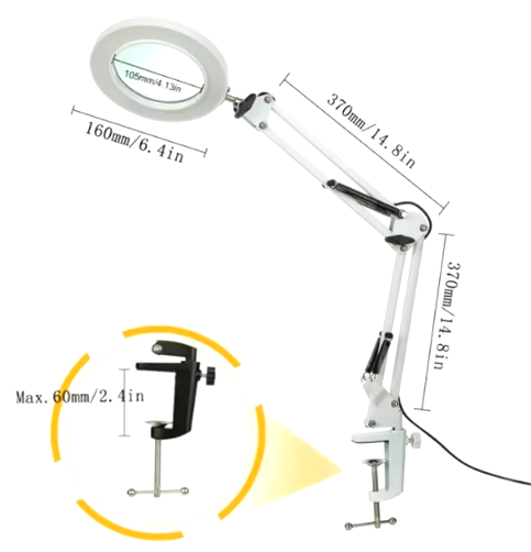 72 LED Magnifying Glass 8X/10X USB Light