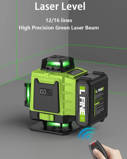 3D/4D Laser Level 360° Self-Leveling with Remote, 12/16 Lines