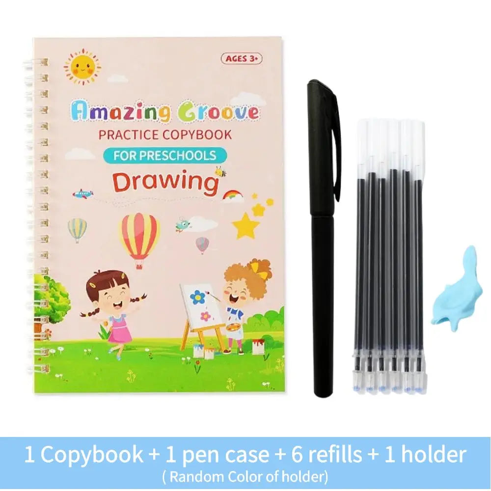 Copy Book Magic Practice Children's Book Reusable Free Wipe Children's Toys Writing Stickers English Copy Book Practice Parent