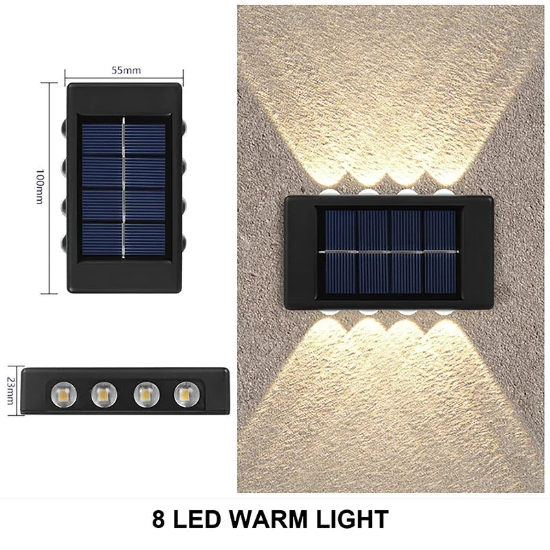 Waterproof Solar Wall Light, Outdoor Up & Down LED Lamp