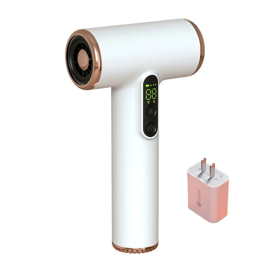 Portable Wireless Hair Dryer USB Charging Display Screen Hair Dryers for Dormitory/Travel Strong Wind Low Noise 3 Gears