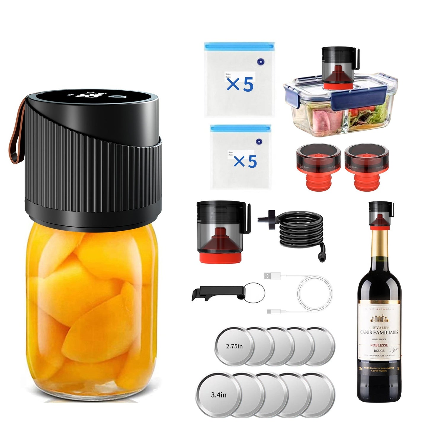 Fully Automatic Jar Vacum Sealer Wireless Convenient Machine