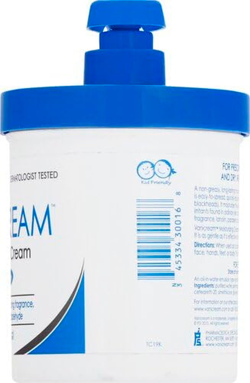 Moisturizing Skin Cream with Pump Dispenser - 16 Fl Oz (1 Lb) - Moisturizer Formulated without Common Irritants for Those with Sensitive Skin