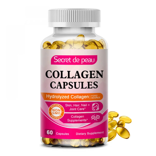 Collagen Capsules - Collagen Pills, 60 Count, for Skin, Hair, Nails & Joints, Collagen Supplements for Women & Men, Non-Gmo