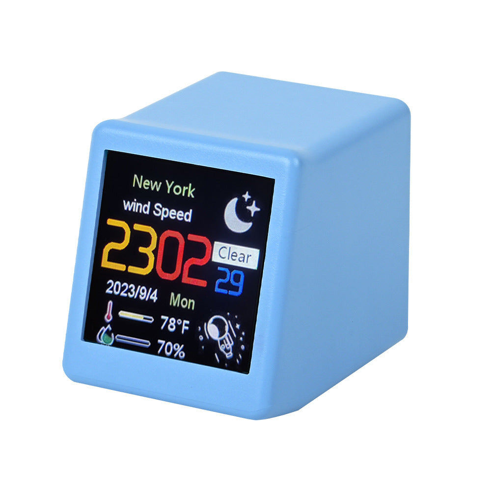 Digital Table Clock with Weather Display - Small TV Design