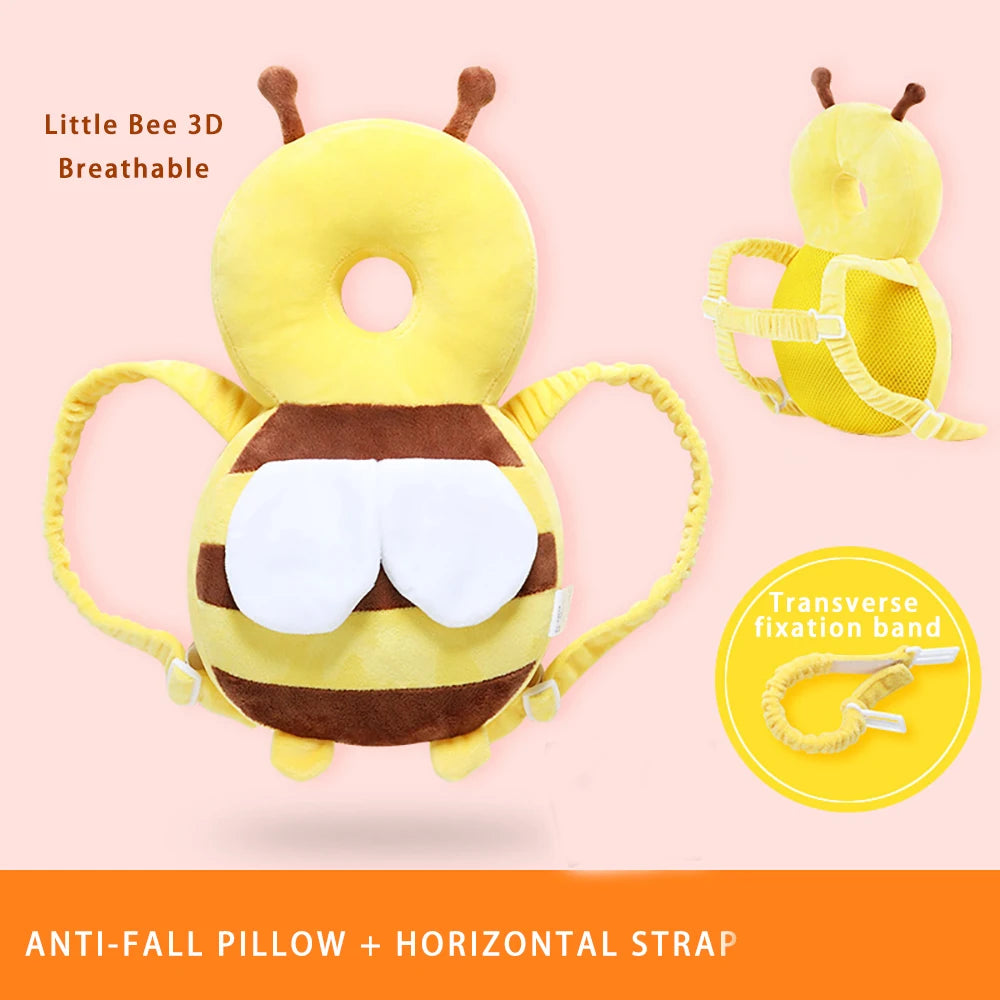 Breathable Baby Toddler Anti-Fall Pillow,Protect Baby Walking,Baby Safety Pillow Bee,Anti-Collision Headrest Protector Cap