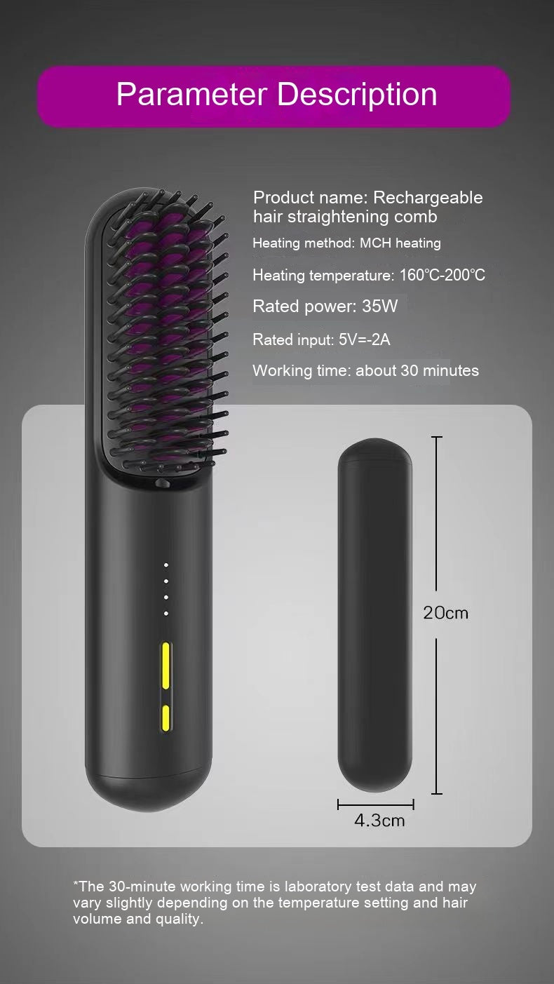 3rd Gen Mini Wireless Hair Straightener - Portable & Rechargeable