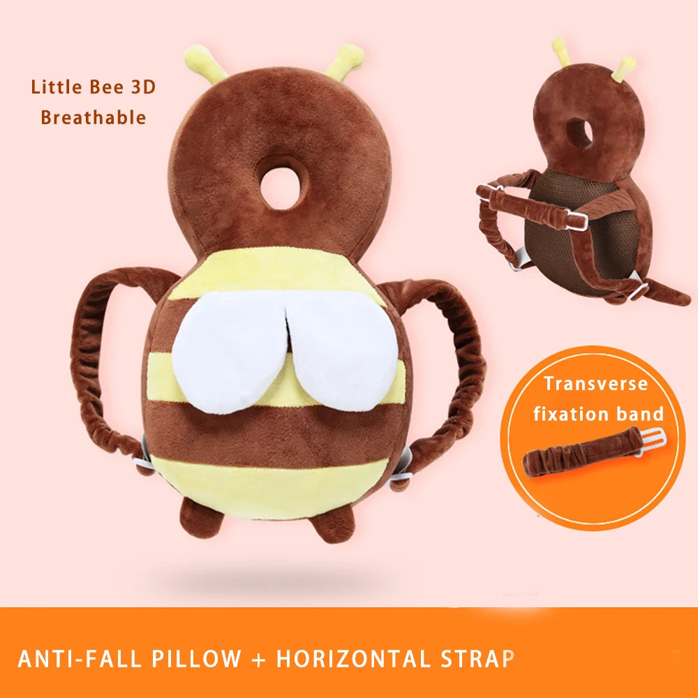 Breathable Baby Toddler Anti-Fall Pillow,Protect Baby Walking,Baby Safety Pillow Bee,Anti-Collision Headrest Protector Cap